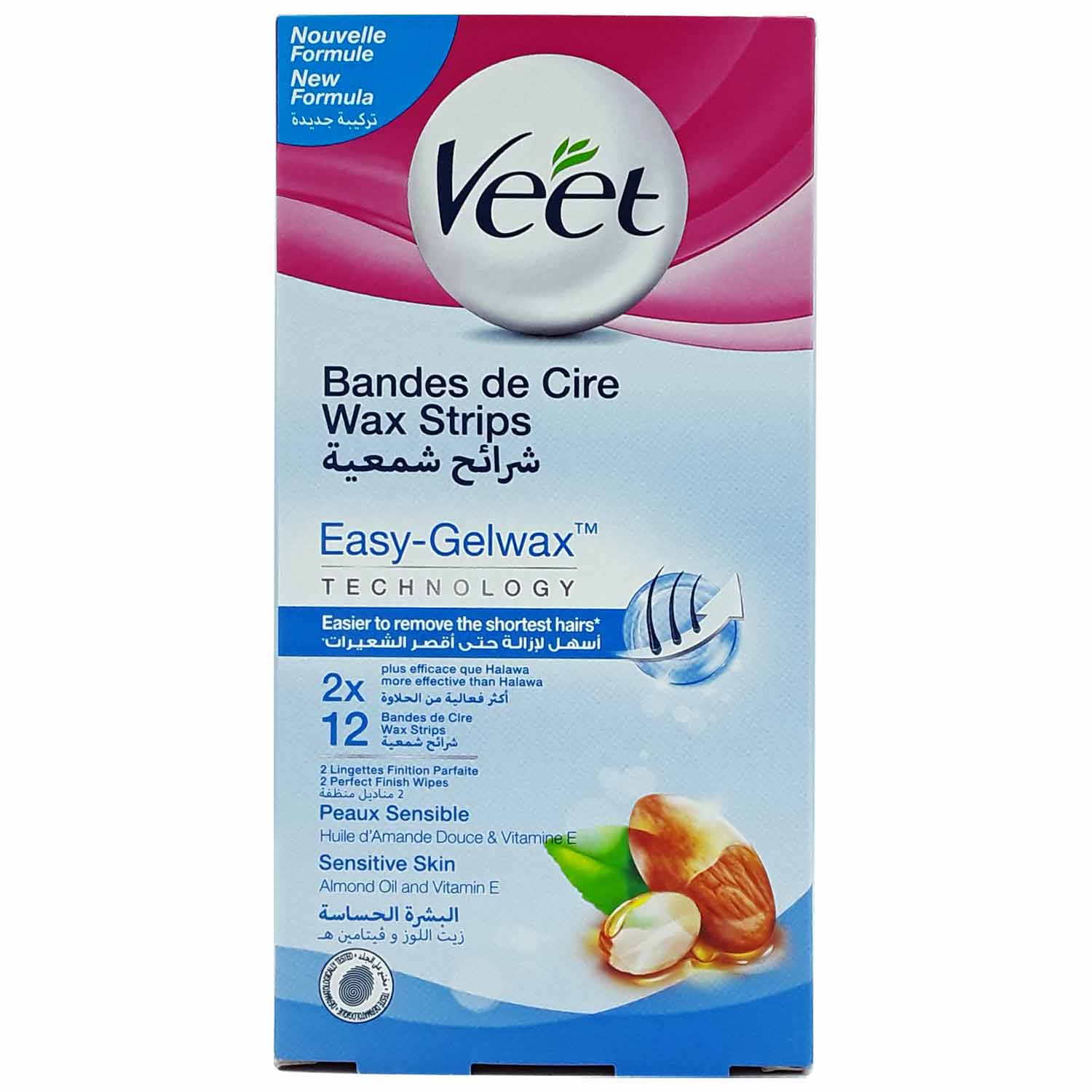 Veet Bikini and Under Arm Sensitive Skin Wax Strips 12's - Dream Pharmacy